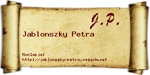Jablonszky Petra névjegykártya