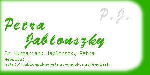 petra jablonszky business card